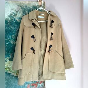 Vintage Larry Levin lambswool & camel hair tan winter coat